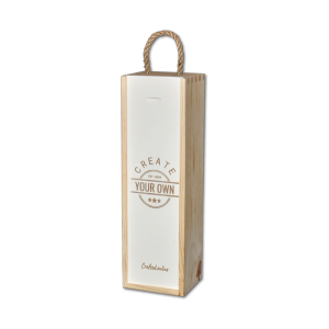 Create Your Own Personalised Wooden Single Bottle Wine Box – white front